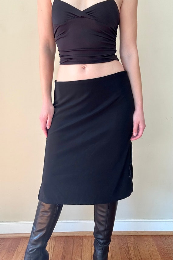 Black Stretch Side Lace Skirt - image 4