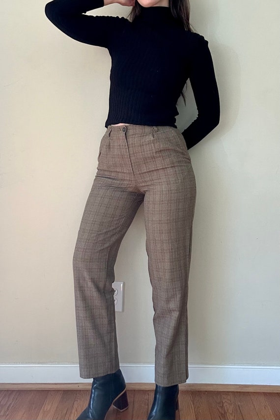 Plaid High Waist Trousers - image 6