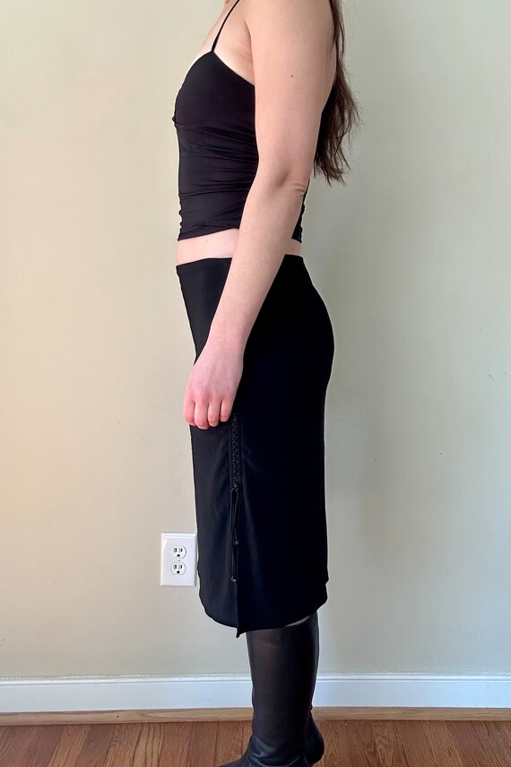 Black Stretch Side Lace Skirt - image 6