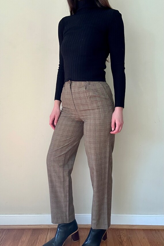 Plaid High Waist Trousers - image 7