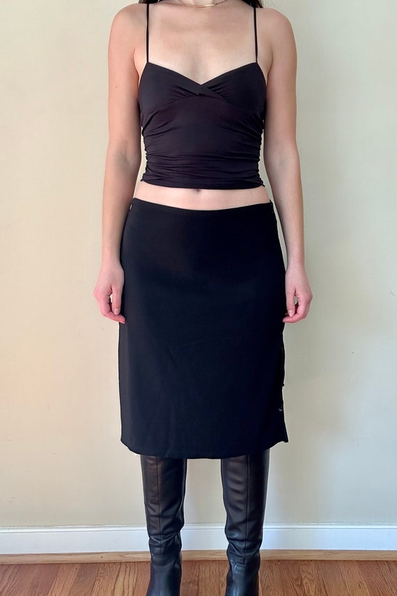Black Stretch Side Lace Skirt - image 3