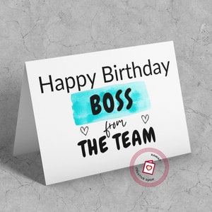 Printable Birthday Card for Boss 7 x 5 inch Boss Card Instant Download Boss Happy Birthday Card for Employer Happy Birthday Card Minimalist