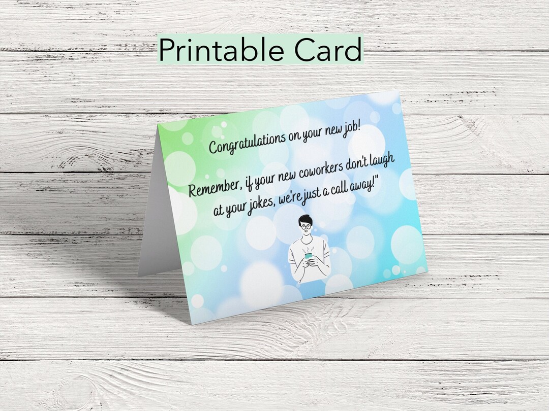 Printable New Job Card Congratulations Card Funny Coworker Leaving for Another Job - Etsy