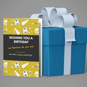 Tarjetas de cumpleaños geniales para él Tarjeta de feliz cumpleaños imprimible Descarga digital instantánea 5 x 7 pulgadas para papá, colega, compañero de trabajo