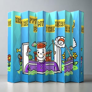 Fathers Day Printable Sunday School Craft Agamograph Optical Illusion Art DIY Dad Craft Kids Father’s Day Activity Color Scissors Skills