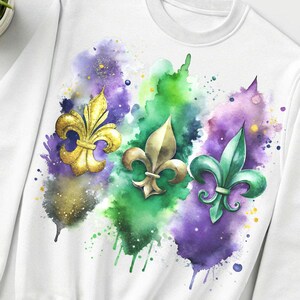 Mardi Gras Aquarelle Clipart 4 PNG Illustrations numériques pour la décoration de fête Bricolage Scrapbooking numérique et cartes de vœux Utilisation commerciale