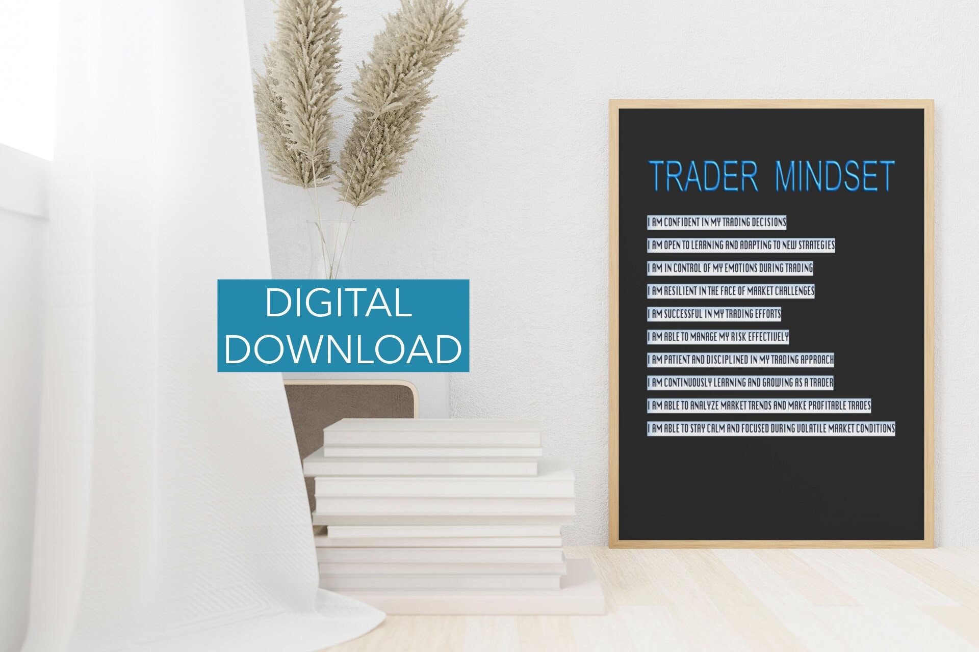 Printable Trader Mindset Poster Gift for Trader Day Trader Motivational ...