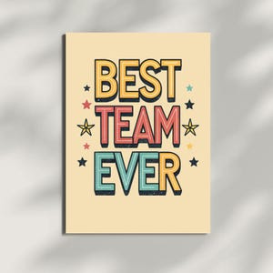 Il miglior biglietto di ringraziamento per il messaggio stampabile di sempre per il team, biglietto di ringraziamento per i dipendenti, biglietto di ringraziamento per l'ufficio 5x7 con testo colorato e download immediato
