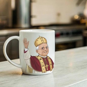 Pope Leo XIV PNG Cartoonish Style First American Pontiff in Gold Robe Clergy Clipart Catholic Digital Art for Print and Crafts POD Use