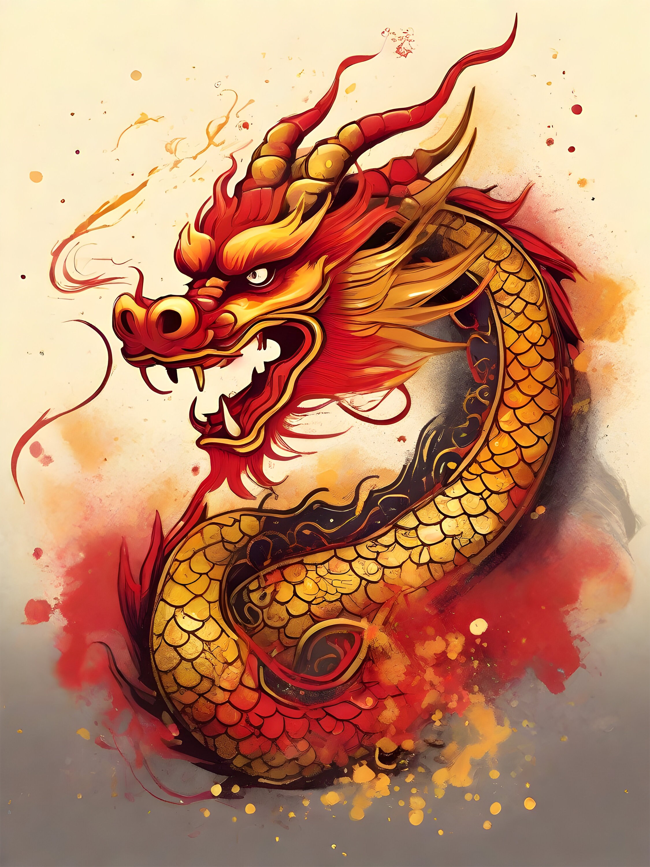 Chinese Dragon Printable Poster Chinese Wall Art Year of the Dragon ...