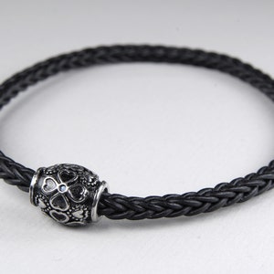 Leather Bracelet for Men with Magnetic Stainless Steel Clasp