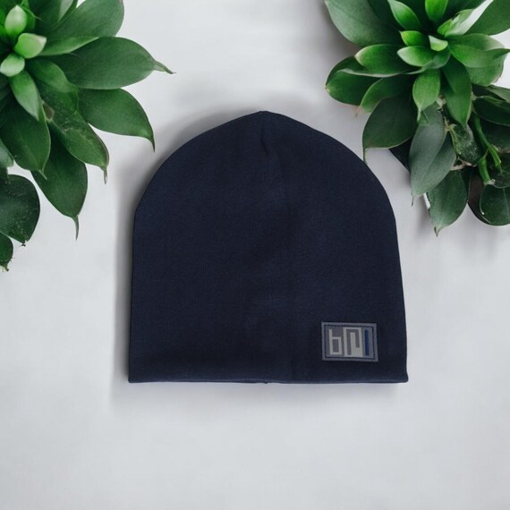 Kids Navy Beanie: Recycled Cotton Blend With Reflective  display picture 1