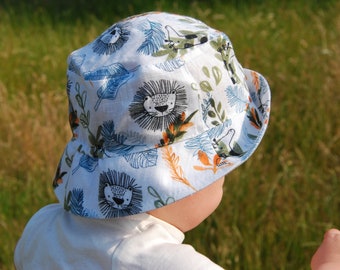 Linen Bucket Hat. Linen hat for boys and girls. Children's summer hat. Linen sun hat. Jungle print hat