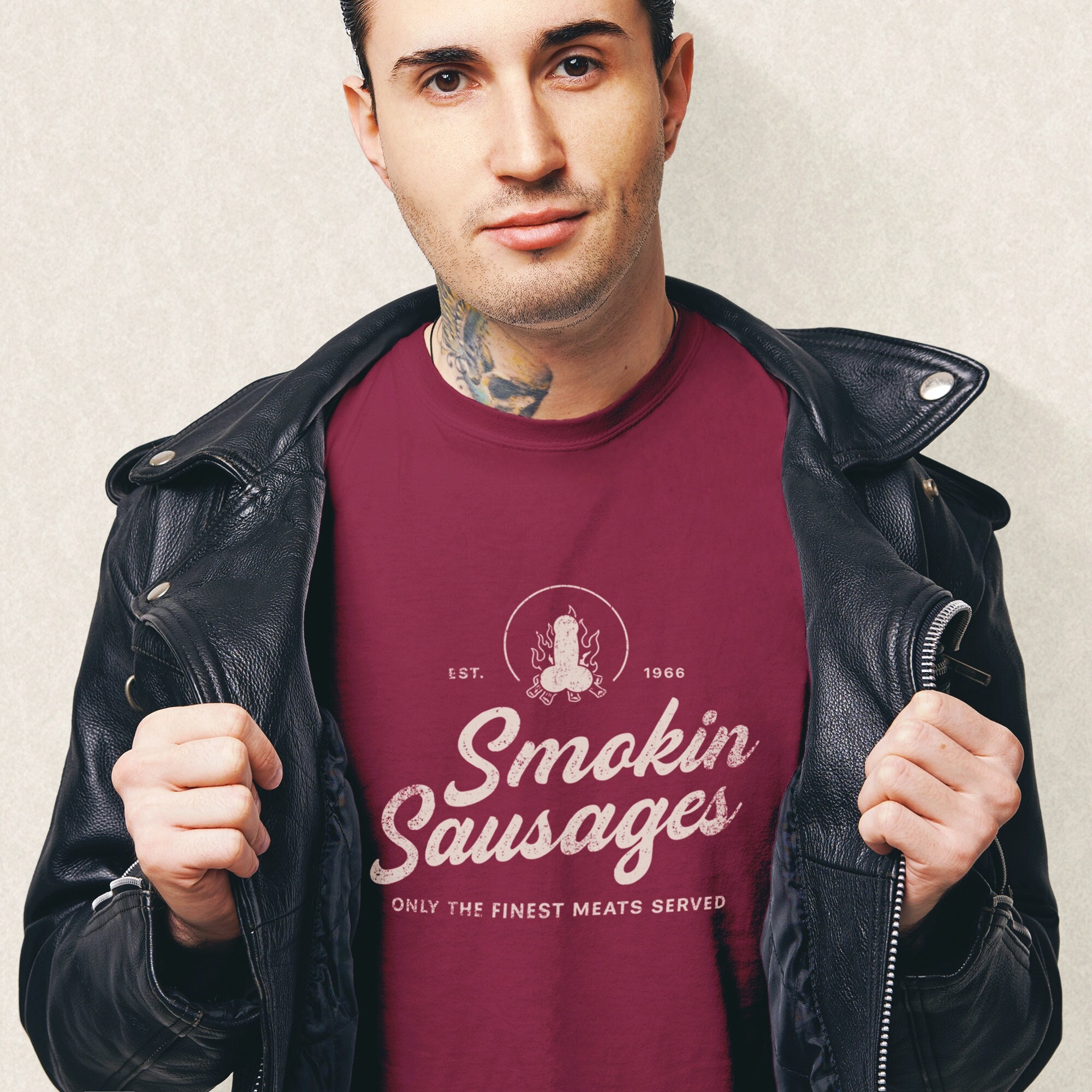 Smokin Sausages Love Cock & Sucking Penis T-shirt Homoerotic Gift