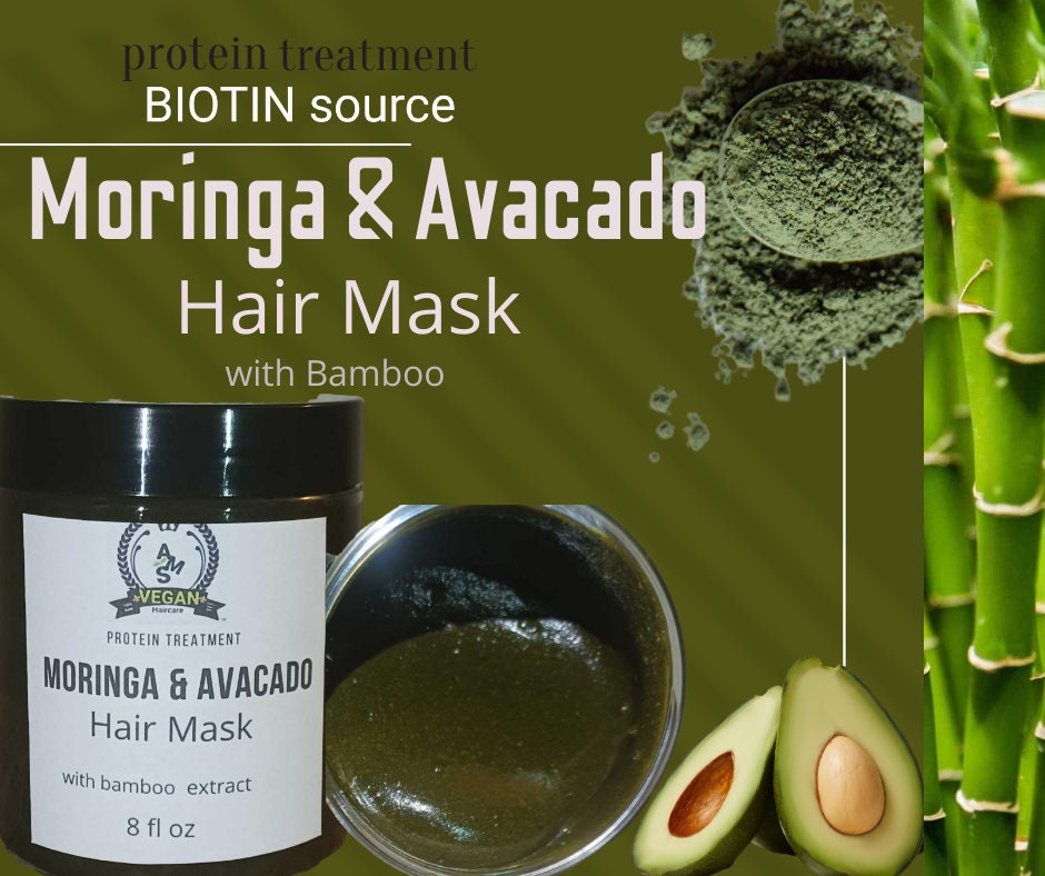 Moringa & Avocado Hair Mask | Vegan Protein Treatment - Etsy
