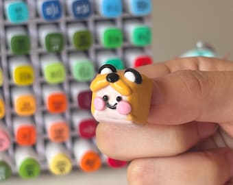 Cute Finn and Jake Keycap, + Adventure Time Inspired Art + Handmade Kawaii Clay Keycap, Handmade Keycaps for Mechanical Keyboard