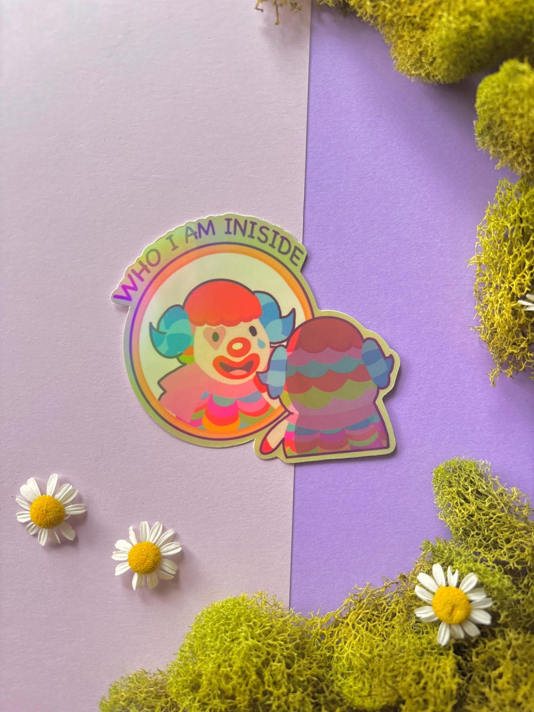 Simple Clown Sticker Silly Cute Clown Sticker - Etsy