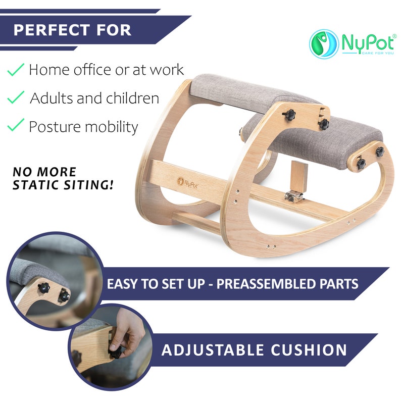NYPOT Premium Ergonomic Kneeling Chair Adjustable Rocking Etsy