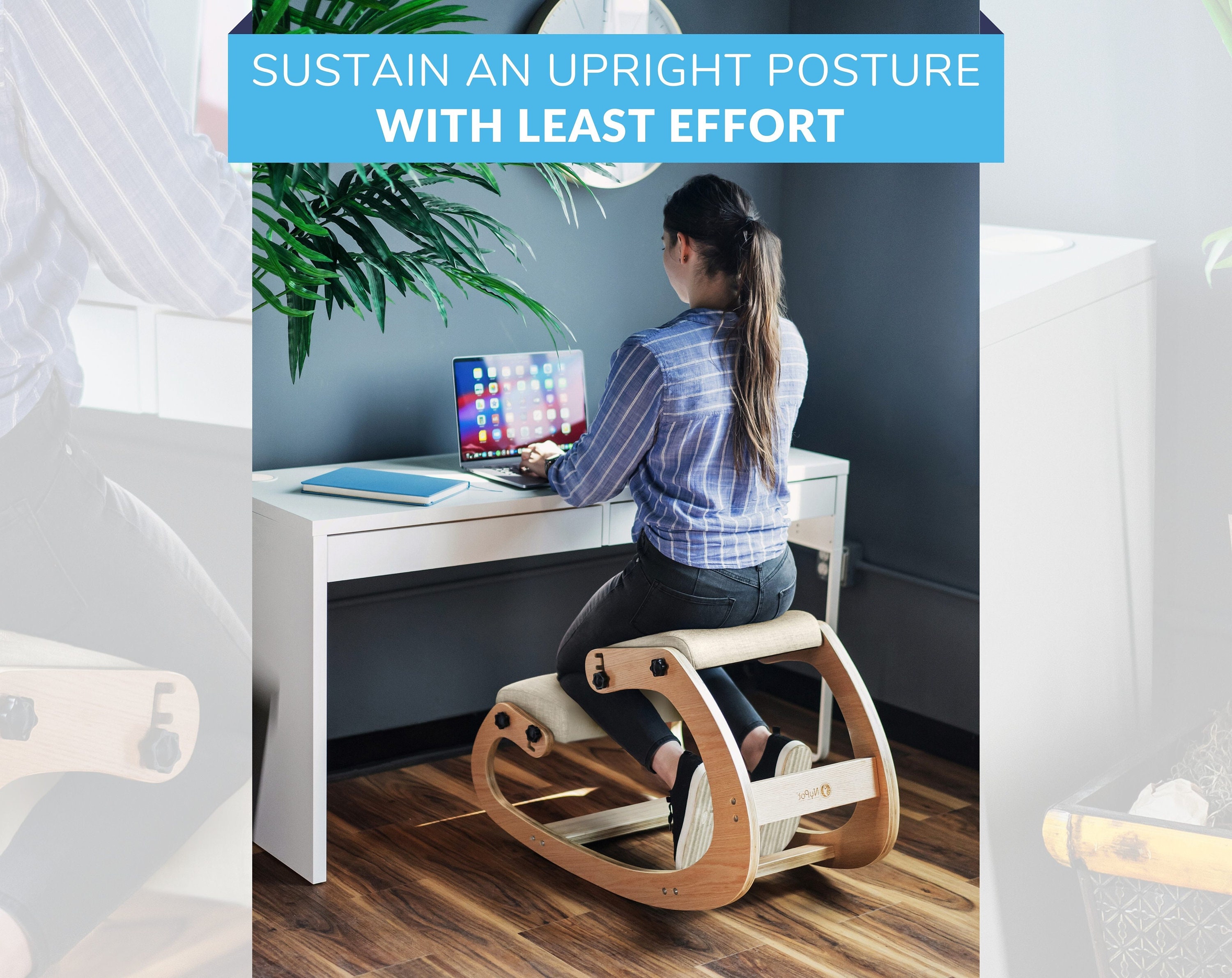 NYPOT Premium Ergonomic Kneeling Chair Adjustable Rocking Etsy