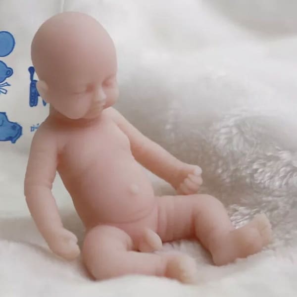 Mini Baby Tiny Ecoflex 20 Silicone Baby Boy Art doll Realistic reborn miniature 3.8” Anatomically Correct