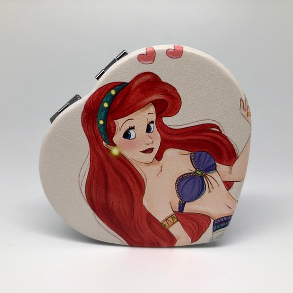 Ariel The Little Mermaid Heart Shaped Compact Mirror