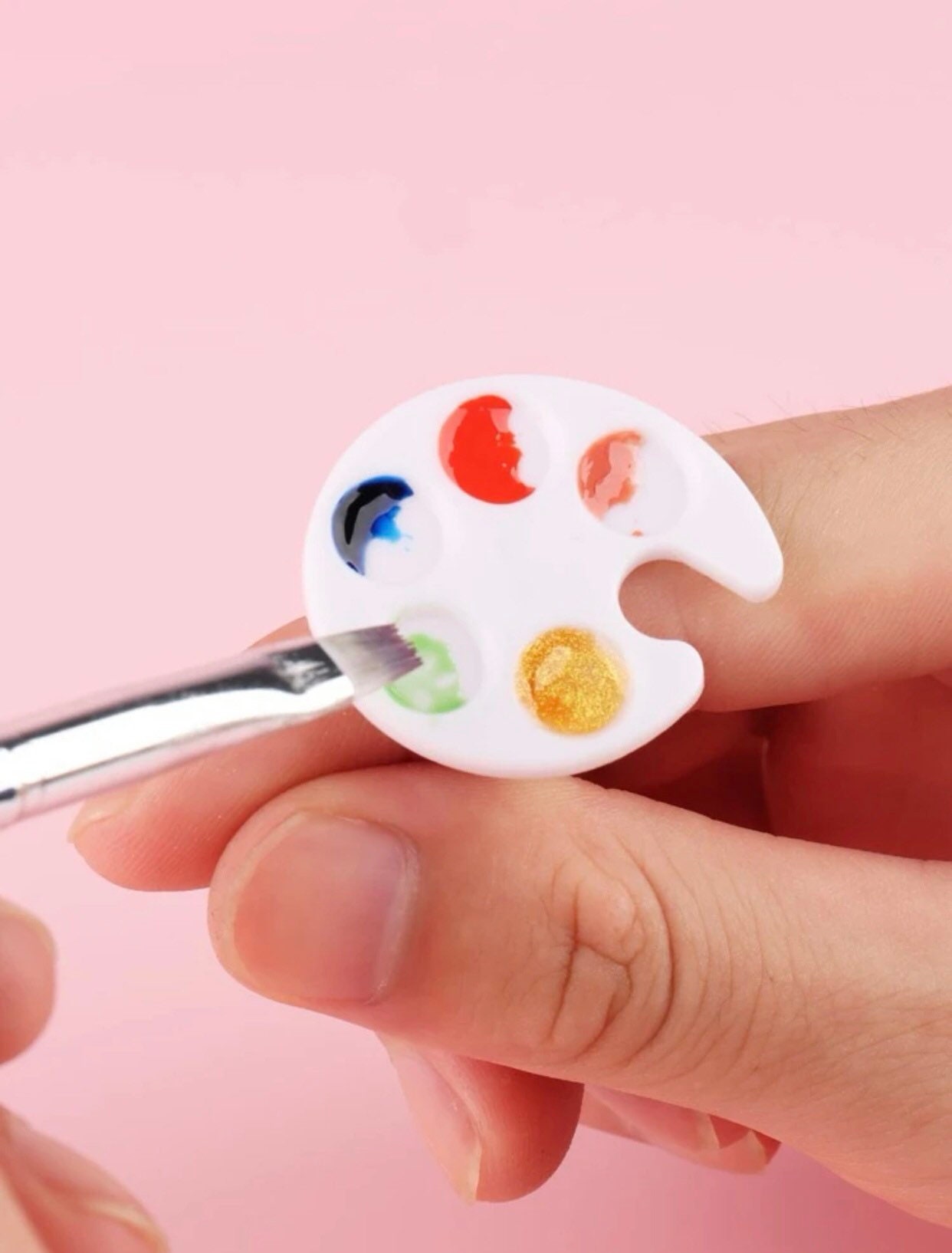 Besufy Nail Palette Resin Nail Art Finger Ring Plate Gel Polish Cream  Holder Mixing Color Palette 