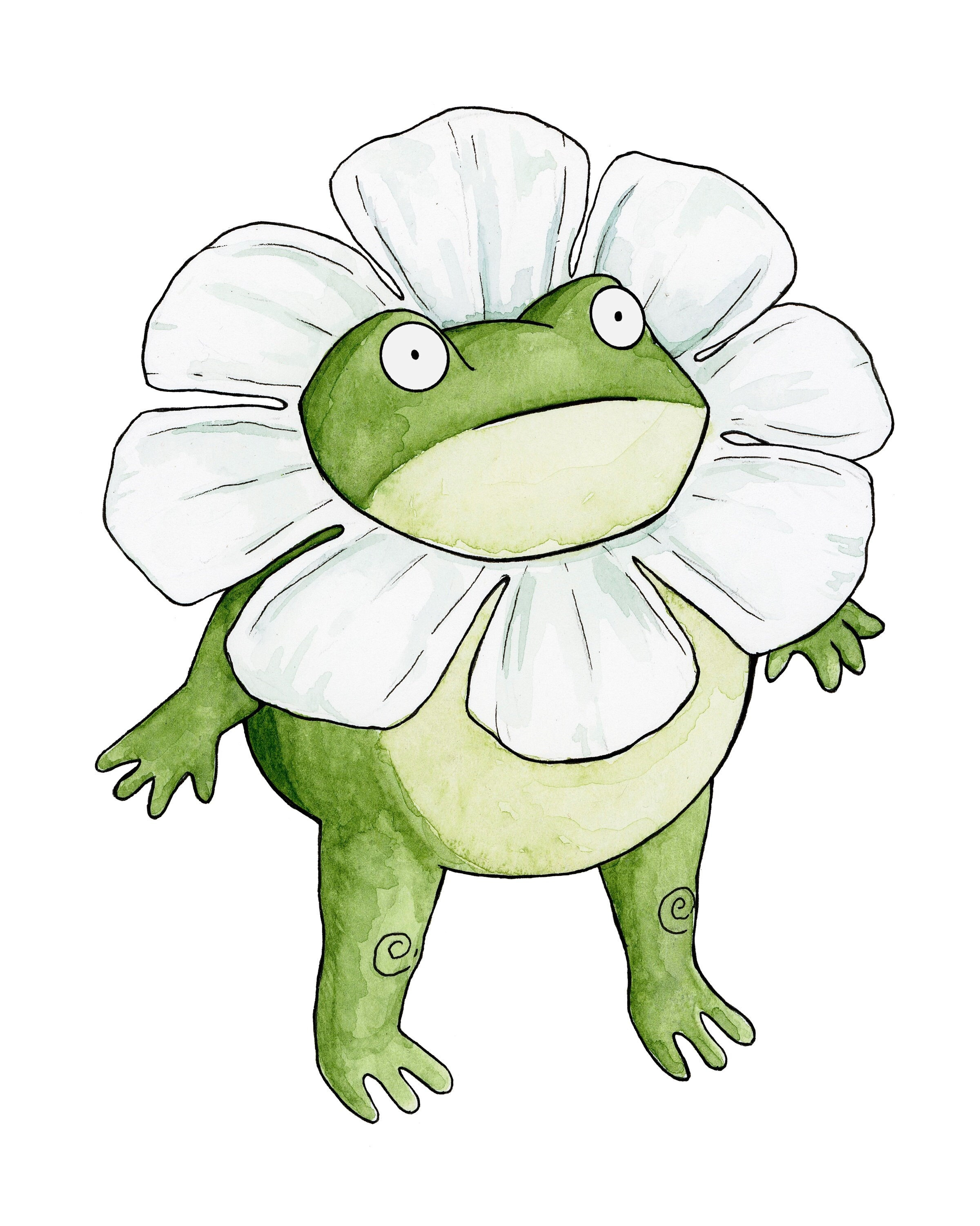 Awkward Flower Frog Print - Etsy