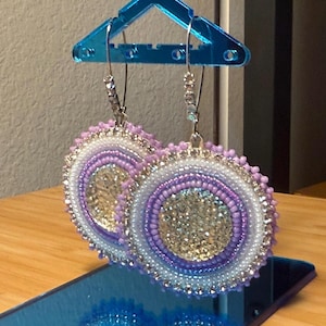 Purple Beaded Earrings