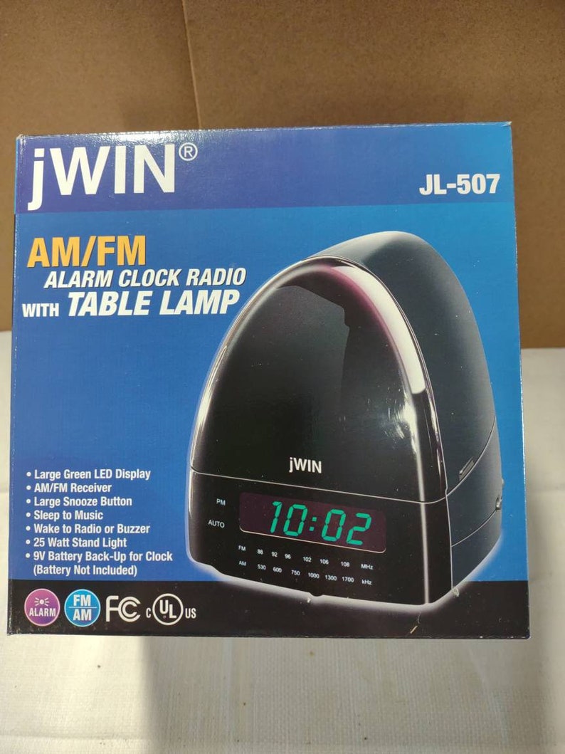 Jwin AM/FM Alarm Clock Radio With Table Lamp JL507 New Etsy