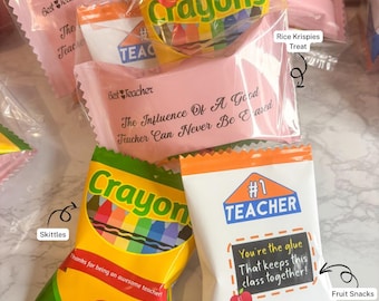 Teacher Appreciation Treat Bag, Mini Teacher Gift, Teacher Snack Bag, Teacher Appreciation Week, Teacher Thank You Gift, End of Year Teacher