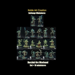 Suttungr-miniaturen Obsidian Orc Warband I / Armored Orc Warriors / Orc Archers / Crossobowan / Tafelblad / RPG / Wargame / 28 mm / 32 mm