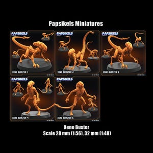 Papskels Miniatures Scifi Xeno Burster / Alien Monster / Tabletop Miniatur / Brettspiel / RPG / Wargame / DnD / 28 mm / 32 mm / 3D Druck