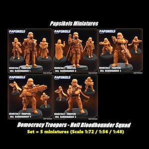 Papsikels Miniatures | Democracy Troopers Hell Bloodhounder | Sci-Fi Marines Soldiers | Tabletop RPG Wargame Miniatures | 1:72 28mm 32mm