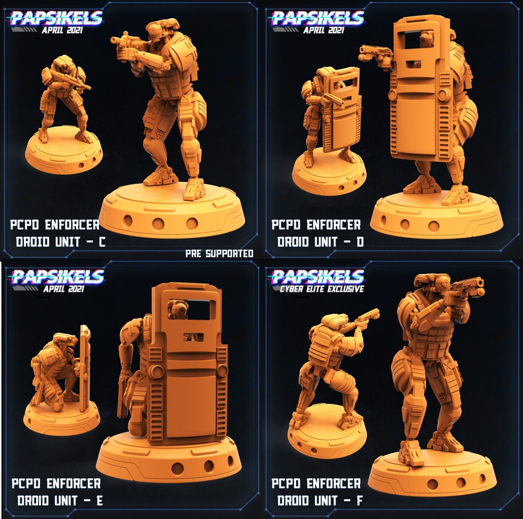 Papsikels Miniatures | Sci-fi Police Droid Spec Ops Enforcers | Battle ...