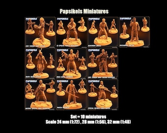 Papsikels miniatures | Héros enlevés de science-fiction | Soldats désespérés | Agents | Miniatures de jeu de guerre RPG de table imprimées en 3D | 1:72 28 mm 32 mm