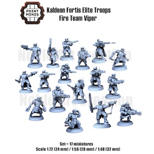 Print Minis Sci-fi Kaledon Fortis Elite Troops Fire Team Viper / Stormtroopers / Marines / Tabletop / RPG / 1:72 / 28 mm / 32 mm / 3D Print