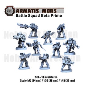 Print Minis Sci fi Armatis Mors Battle Squad Beta Prime / Heavy Troopers / Star Soldiers / Tabletop / Wargame / Rpg / 1:72 / 28 mm / 32 mm