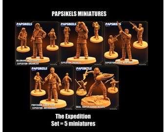 Papsikels miniatures | Expédition scientifique de science-fiction et mercenaires d'entreprise | Miniatures RPG Wargaming de table | 28 mm / 32 mm / 1:72