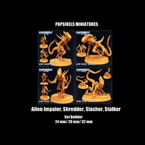Papsikels Miniatures Sci-fi Alien Slasher / Impaler / Shredder / Stalker / 3d Print / Tabletop / RPG / Wargame / RPG / 28 mm / 32 mm
