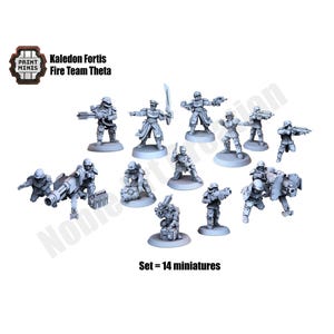 Print Minis Sci-fi Kaledon Fortis Fire Team Theta / Stormtroopers / Soldiers / Marines / Tabletop / RPG / 1:72 / 28 mm / 32 mm / 3D Print