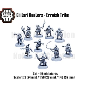 Print Minis Chitari Hunters Erroish Tribe / Sand People / Wastelands dweller / Tabletop / RPG / Wargame / 1:72 / 28 mm / 32 mm / 3D Print