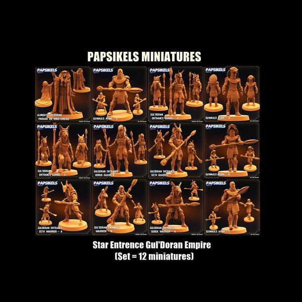 Papsikels Miniaturas Star Entrence Gul'Doran Empire / Faraón / Guardián / Guerrero / RPG / Miniaturas de mesa / 28 mm / 32 mm / 1:72