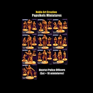 Papsikels Miniatures PCPD District Police Officers / Law upholders / Peacekeepers / Tabletop / RPG / 3d print / 1:72 / 28 mm / 32 mm