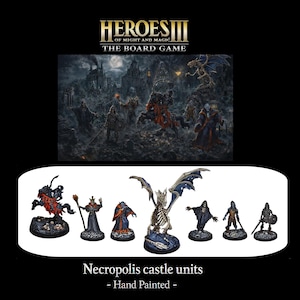 Hand-Painted Heroes of Might and Magic III Necropolis Miniatures Set - 28mm RPG Wargame Models - HoMM III Board Game Undead faction units