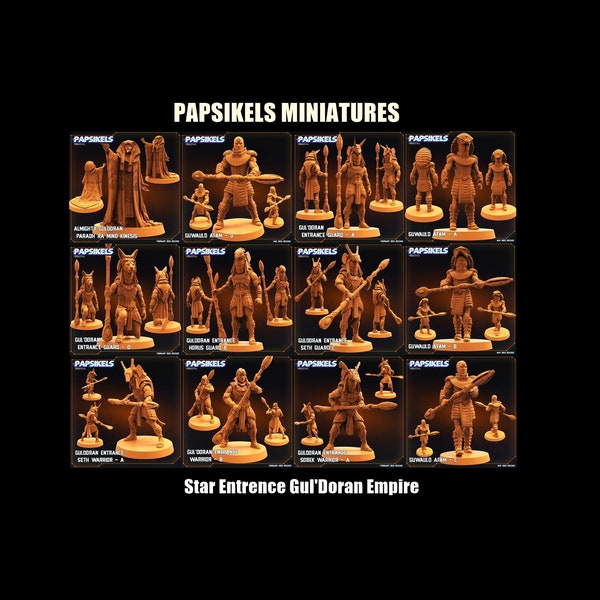 Papsikels Miniaturas Gul'doran Empire Star Entrada Guerreros / Guardias / Mesa / RPG / Wargame / Impresión 3d / 1:72 / 28 mm / 32 mm