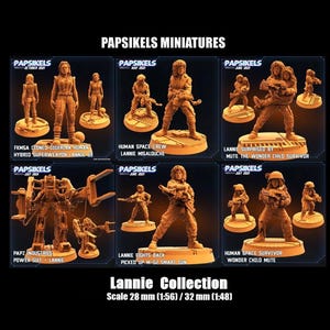 Papsikels Miniatures Sci-fi Space Hero Lannie Collection / Character / Female Crew / Tabletop / RPG / Wargame / 28 mm / 32 mm / 3D Print