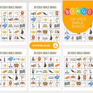 JW Bible Bingo Family Pack – Printable Bible Game for Family Worship, Jw Kids Activity, JW Kids Printable Jw game for kids family worship