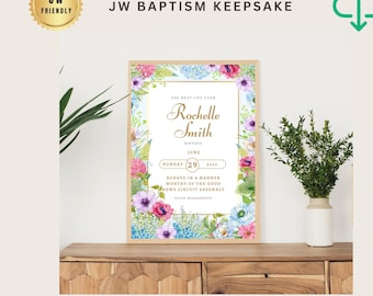 Custom JW Baptism Gift Baptism Print Template for Jehovah’s Witnesses Baptism Keepsake for JW Custom Print Wall Art for JW Baptism Gift