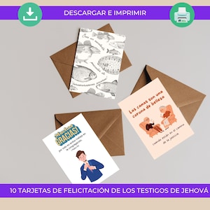 SPANISH  JW Greeting cards variety pack of JW Cards for elder, jw card for pioneer, jw card for wedding, jw card, digital download cards jw