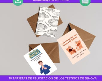 SPANISH  JW Greeting cards variety pack of JW Cards for elder, jw card for pioneer, jw card for wedding, jw card, digital download cards jw
